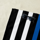 Police Thin Blue Line American Flag Mit Monogramm Strandtuch (Beispiel)