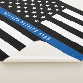 Police Thin Blue Line American Flag Monogram Large Sherpadecke (3/4)