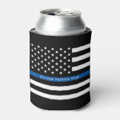 Police Thin Blue Line American Flag Monogram Name Dosenkühler (Kanne Vorderseite)
