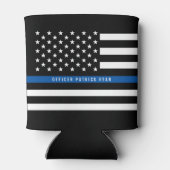 Police Thin Blue Line American Flag Monogram Name Dosenkühler (Rückseite)