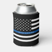 Police Thin Blue Line American Flag Monogram Name Dosenkühler (Kanne Rückseite)