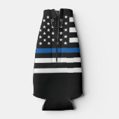 Police Thin Blue Line American Flag Monogram Name Flaschenkühler (Rückseite)