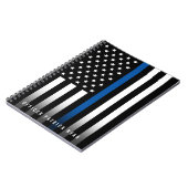 Police Thin Blue Line American Flag Monogram Name Notizblock (Linke Seite)