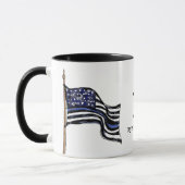 Police Thin Blue Line American Flag Monogram Name Tasse (Links)