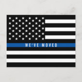 Police Thin Blue Line American Flag Moving Ankündigungspostkarte (Vorderseite)