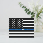 Police Thin Blue Line American Flag Moving Ankündigungspostkarte (Stehend Vorderseite)