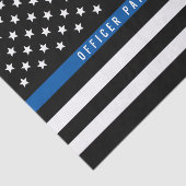 Police Thin Blue Line American Flag Name 10x15 Seidenpapier (Ausschnitt)