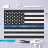 Police Thin Blue Line American Flag Name 10x15 Seidenpapier (Handwerk)