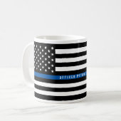 Police Thin Blue Line American Flag Name Kaffeetasse (Vorderseite Links)