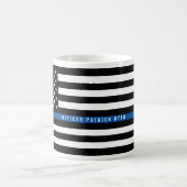 Police Thin Blue Line American Flag Name Kaffeetasse (Mittel)