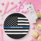 Police Thin Blue Line American Flag Name Pappteller (Party)