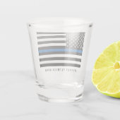 Police Thin Blue Line American Flag Name Schnapsglas (Rückseite)