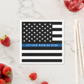 Police Thin Blue Line American Flag Name Serviette (Beispiel)