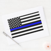Police Thin Blue Line American Flag Rechteckiger Aufkleber (Umschlag)
