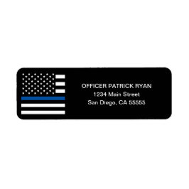 Police Thin Blue Line American Flag Rücksendeadres