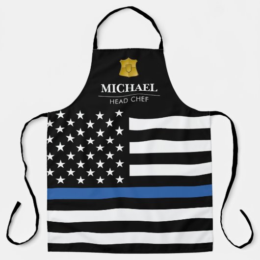 Police Thin Blue Line American Flag Schürze (Vorderseite)