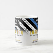 Police Thin Blue Line American Flag Vielen Dank Kaffeetasse (Mittel)