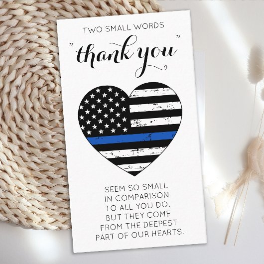 Police Thin Blue Line American Flag Vielen Dank Visitenkarte