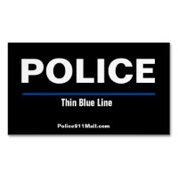 POLICE Thin Blue Line Business Card Magnet
