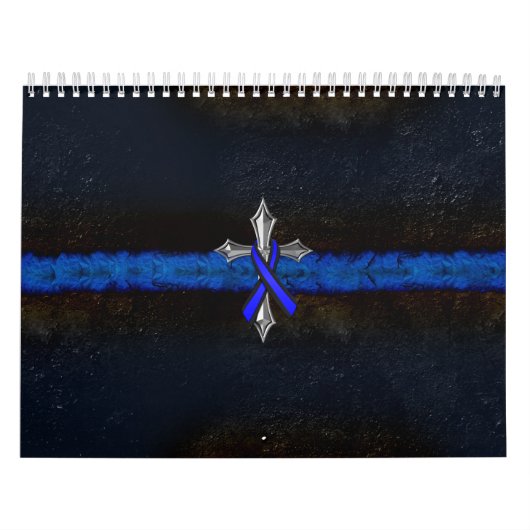 Police Thin Blue Line Cross und Ribbon Kalender (Titelbild)