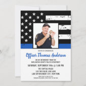 Police Thin Blue Line Custom Foto Retirement Einladung (Vorderseite)