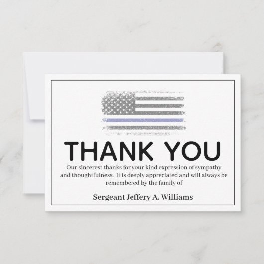 Police Thin Blue Line Danke Bereavement (Vorderseite)