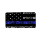 Police Thin Blue Line Flag Adressaufkleber (Vorne)