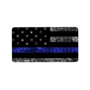 Police Thin Blue Line Flag Adressaufkleber