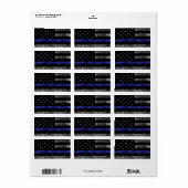 Police Thin Blue Line Flag Adressaufkleber (Vorne)