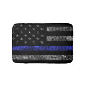 Police Thin Blue Line Flag Badematte (Vorderseite)