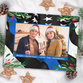 Police Thin Blue Line Flag Custom Foto Weihnachten