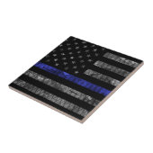 Police Thin Blue Line Flag Fliese (Seite)