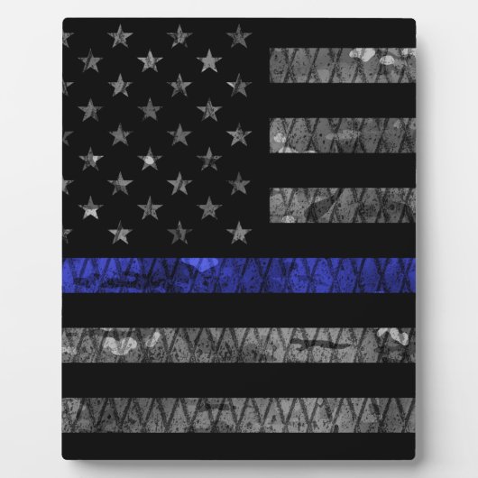 Police Thin Blue Line Flag Fotoplatte (Vorderseite)