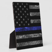 Police Thin Blue Line Flag Fotoplatte (Seite)