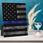 Police Thin Blue Line Flag Fotoplatte (Seite)