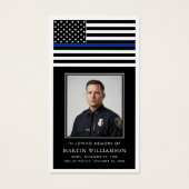 Police Thin Blue Line Flag Funeral Prayer Card (Vorderseite)