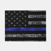 Police Thin Blue Line Flag Fußmatte (Vorderseite)