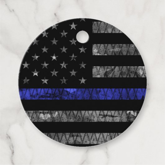 Police Thin Blue Line Flag Geschenkanhänger (Vorderseite)
