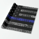 Police Thin Blue Line Flag Geschenkpapier (Ungerollt)