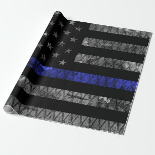 Police Thin Blue Line Flag Geschenkpapier