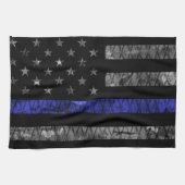 Police Thin Blue Line Flag Geschirrtuch (Horizontal)
