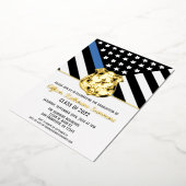 Police Thin Blue Line Flag Glückwunsch Abschluss Folieneinladung (Gedreht)