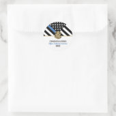 Police Thin Blue Line Flag Glückwunsch Abschluss Runder Aufkleber (Tasche)