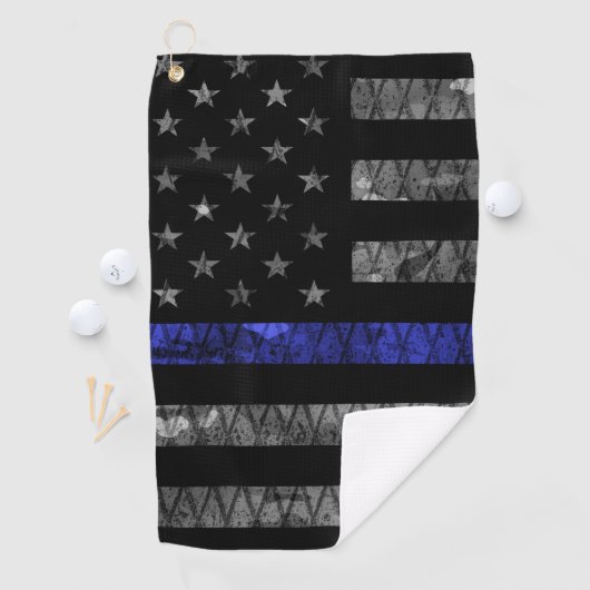 Police Thin Blue Line Flag Golfhandtuch (Insitu)
