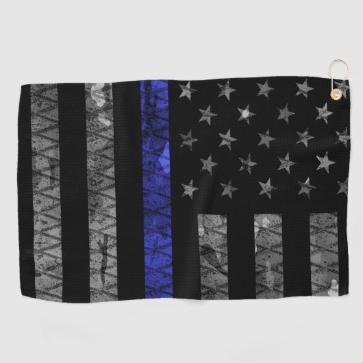 Police Thin Blue Line Flag Golfhandtuch (Horizontal)
