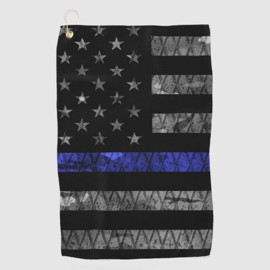 Police Thin Blue Line Flag Golfhandtuch (Vorderseite)