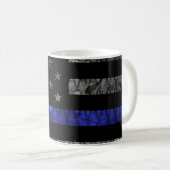 Police Thin Blue Line Flag Kaffeetasse (VorderseiteRechts)