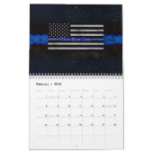 Police Thin Blue Line Flag Kalender (Feb 2026)