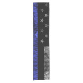 Police Thin Blue Line Flag Kurzer Tischläufer (Vorderseite)