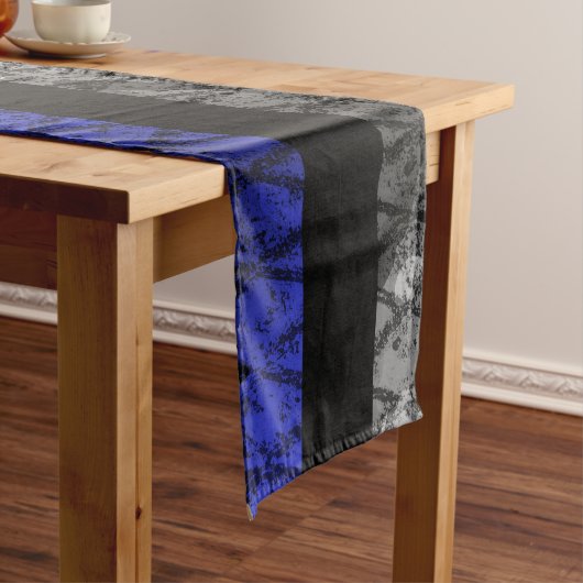 Police Thin Blue Line Flag Kurzer Tischläufer (Beispiel)